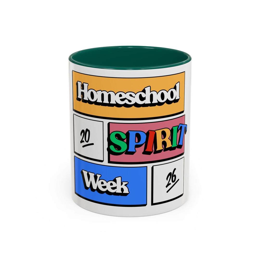 Homeschool Spirit Week Coffee Mug | Homeschool Parent 11 oz Mug, Two-Tone Ceramic Coffee Cup