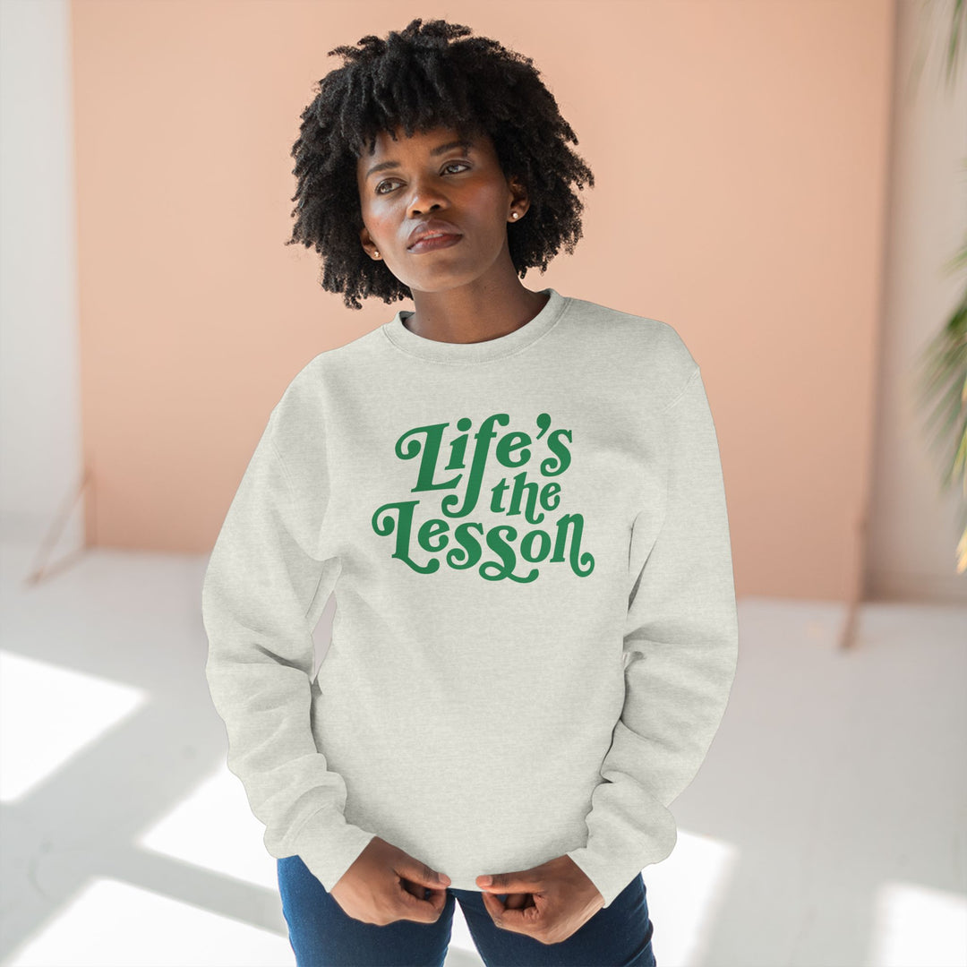 Adult Unisex Crewneck Sweatshirt | Life's the Lesson | Cozy Homeschool Gift for Students, Parents, Education Inspired Apparel, Casual Wear