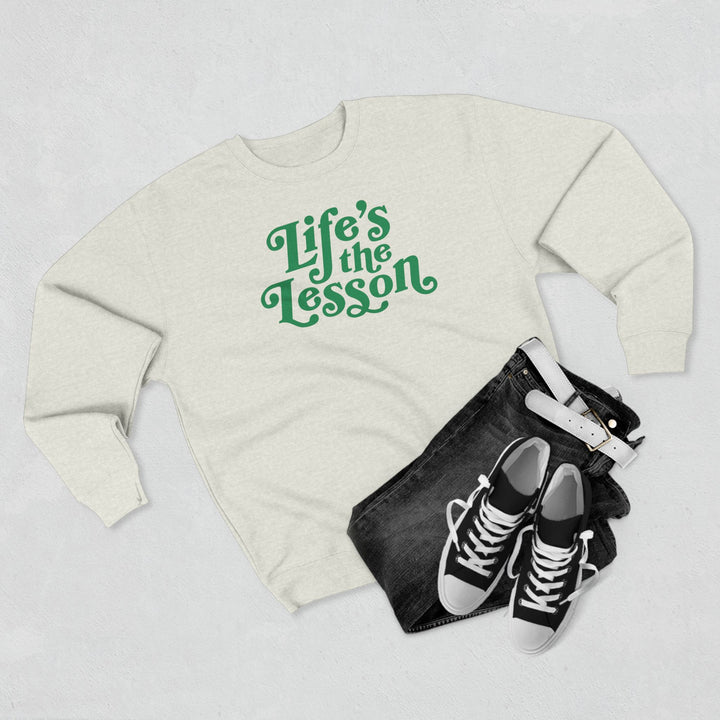 Adult Unisex Crewneck Sweatshirt | Life's the Lesson | Cozy Homeschool Gift for Students, Parents, Education Inspired Apparel, Casual Wear