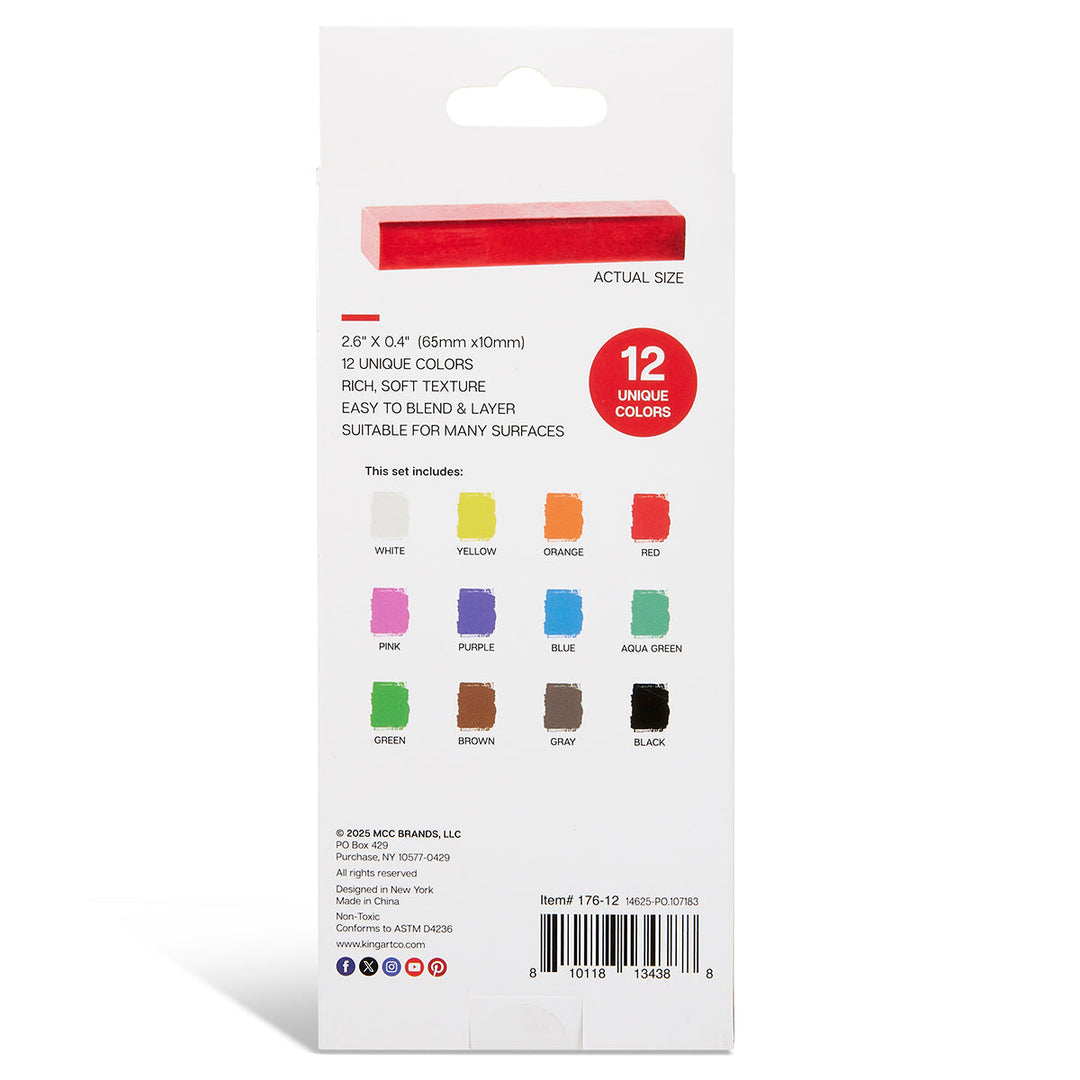 Soft Square Pastels Full Sticks - 12 pc