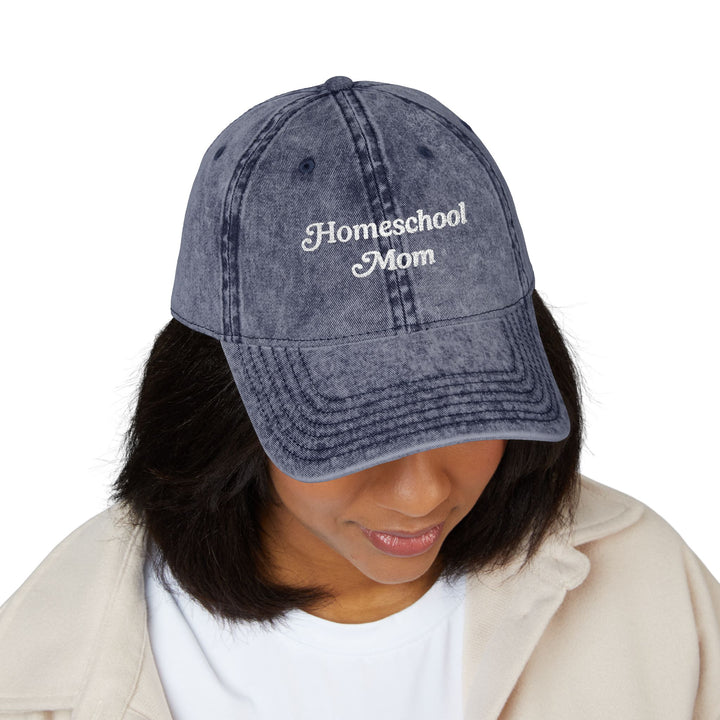 Vintage Embroidered Hat | Homeschool Mom - Casual Hat, Gift for Moms, Everyday Homeschool Wear