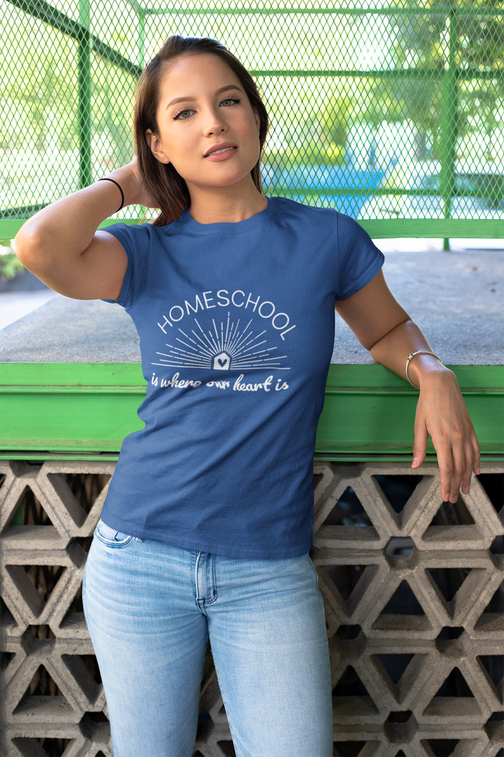 Adult Short Sleeve Tee | Homeschool Is Where Our Heart Is - Unisex Mineral Wash, Homeschool,  Perfect Gift for Homeschool Moms & Dads, Fashionable Everyday Wear