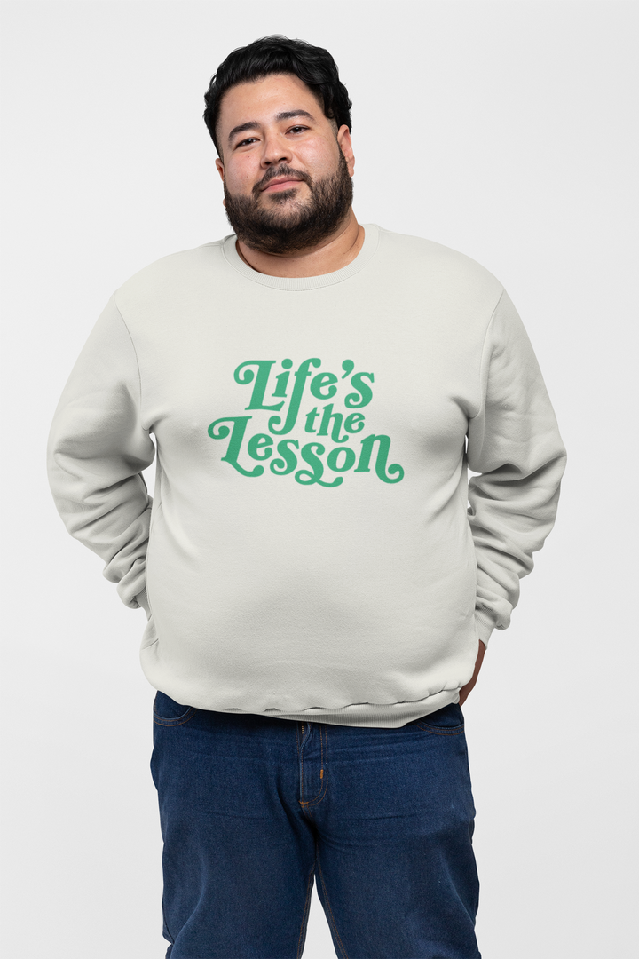 Adult Unisex Crewneck Sweatshirt | Life's the Lesson | Cozy Homeschool Gift for Students, Parents, Education Inspired Apparel, Casual Wear