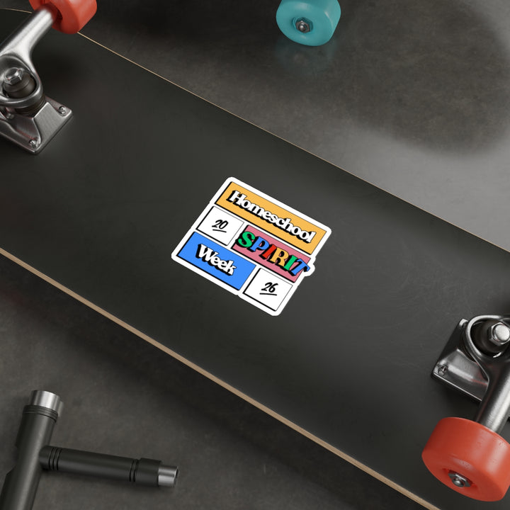 Homeschool Spirit Week Die-Cut Sticker | Retro Homeschooling Sticker, Laptops, Water Bottles & Notebooks Decal