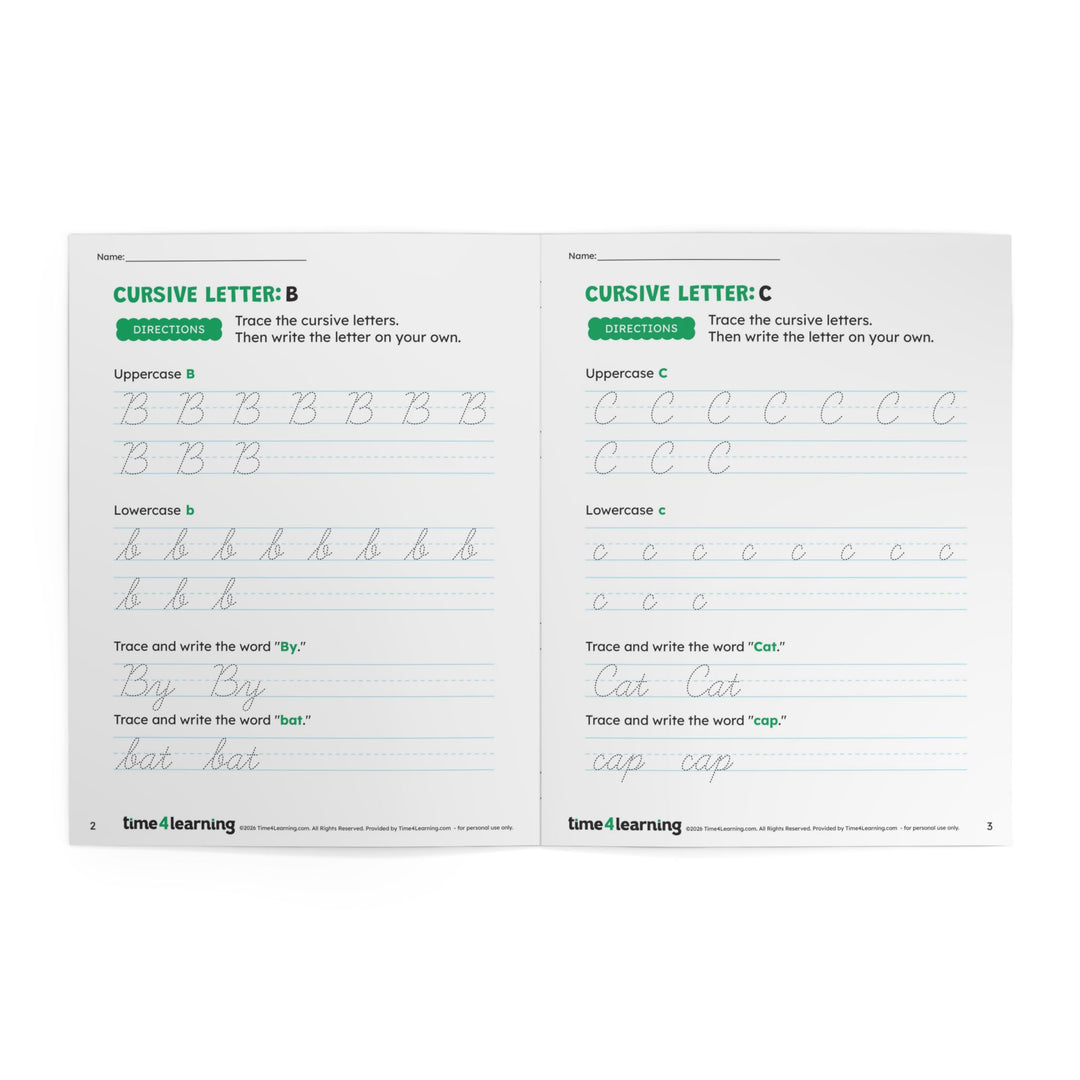 Classic Cursive Letter Writing Practice Workbook | Creative Penmanship - Back-to-School Cursive Writing Practice Guide, Elementary Student Learning Tool