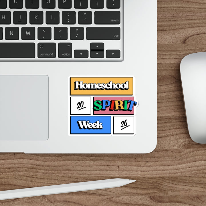 Homeschool Spirit Week Die-Cut Sticker | Retro Homeschooling Sticker, Laptops, Water Bottles & Notebooks Decal