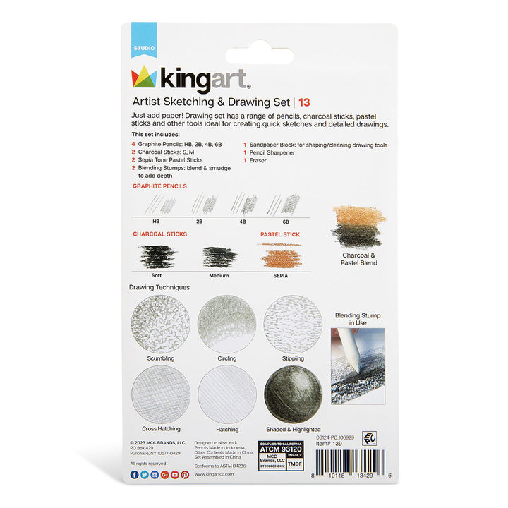 Sketching & Drawing Set, 13 pc