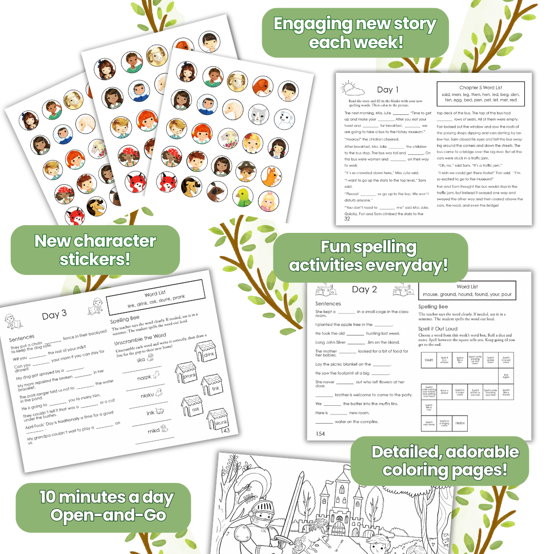 Spelling Book 1: Second Grade Structured Elementary Spelling Practice Workbook